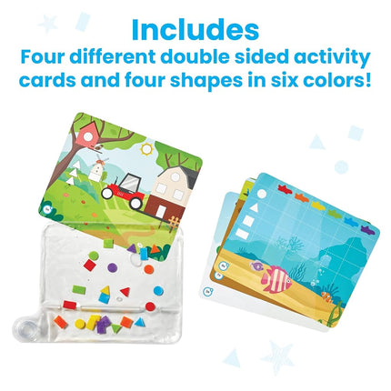 Learning Resources Colours & Shapes Sensory Pad, Reusable Sensory Bag for Kids, Fine Motor Skills Toy, 16 Fine Motor Activities, 24 Plastic Shapes, Ages 3+, Multicolou