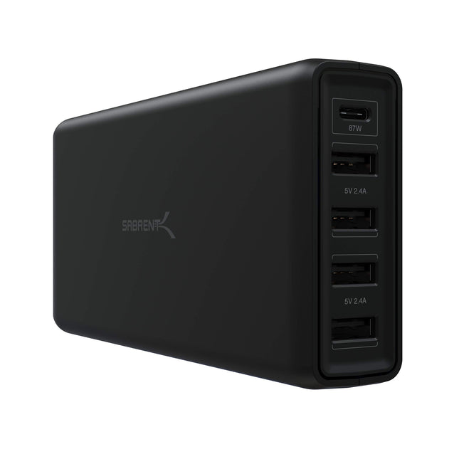 SABRENT 114W 5 Port USB A and USB Type C PD Smart 