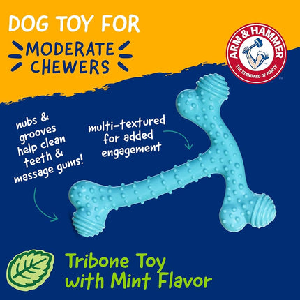 Arm & Hammer Ora-Play T-Bone Dental Chew Toy for Dogs Best Dog Chew Toy for Moderate Chewers Reduces Plaque & Tartar Buildup Without Brushing, Peanut Butter Flavor (Pack of 24)