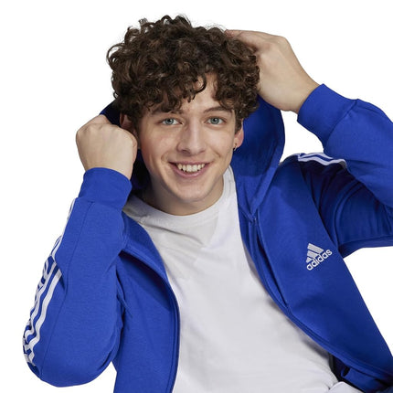 adidas mens Essentials Fleece 3-stripes Full-zip, Semi Lucid Blue, XX-Small
