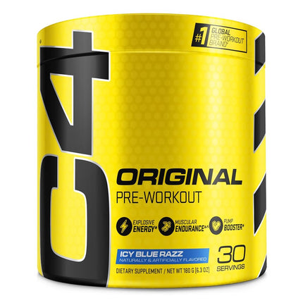 C4 Original Pre Workout Powder ICY Blue Razz - Vitamin C for Immune Support - Sugar Free Preworkout Energy for Men & Women - 150mg Caffeine plus Beta Alanine plus Creatine - 30 Servings