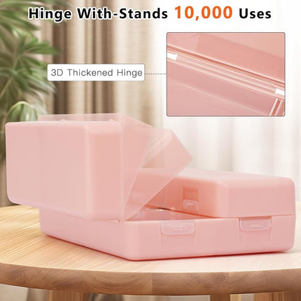 FYY Daily Pill Organizer,2 Pcs 7 Compartments Portable Pill Case Travel Pill Organizer,[Folding Design] Pill Box for Purse Pocket to Hold Vitamins,Cod Liver Oil,Supplements and Medication-Pink