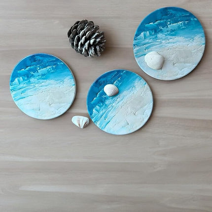 Ceramic Marble Coasters Set of 6, Absorbent Drink Coasters for Table