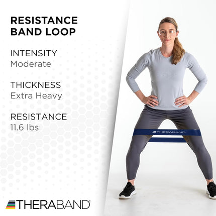 Bande de résistance en latex Theraband Professional, boucle de 8 pouces, bleue, extra-forte