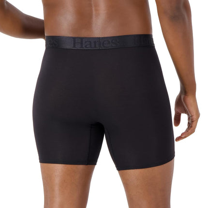 Hanes Men's Originals Boxer Briefs & Trunks, Supersoft Bamboo from Viscose Underwear, 3-Pack, Regular Leg-Black-3 Pack, L (Pack of 3)