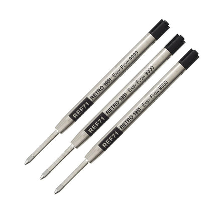RETRO 51 Easy Flow 9000 Ballpoint Refill 3 Pack Bl