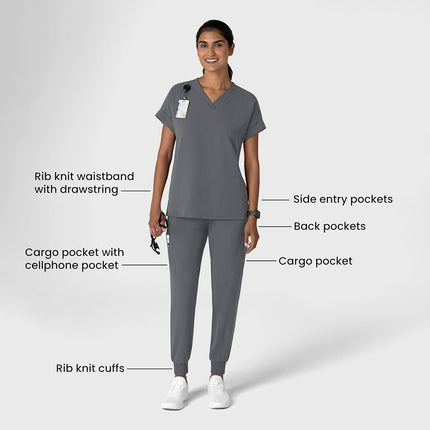 WonderWink Women's Jogger Utility Scrub Pant, Pewter, X-Large