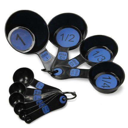 Chef Craft Easy to Read Plastic, Measuring Cup Set, 10 Piece Set, Blue