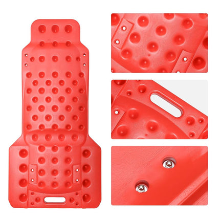 DNA MOTORING 38 Inches Low Profile Plastic Rolling Garage Shop Floor Creeper with Side Pockets & 4pcs Casters, Red, TOOLS-00393