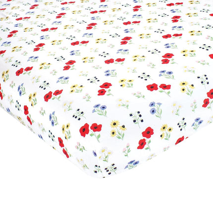 Drap-housse Hudson Baby en coton unisexe pour lit de bébé, motif fleurs sauvages, taille unique