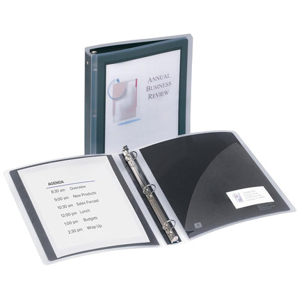 Avery Flexi-View 3 Ring Binder, 1 Inch Round Rings, 1 Black Binder (17686)
