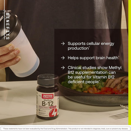 Jarrow Formulas Methylcobalamin (Methyl B12), Supports Brain Cells, 5000 mcg, 60 Lozenges