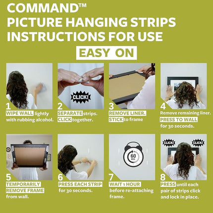 Command Small Picture Hanging Strips - 9 Packs of 4 Pairs (72 Strips) - for Pictures, Frames, Mirrors, Wall Decor - Damage Free Hanging