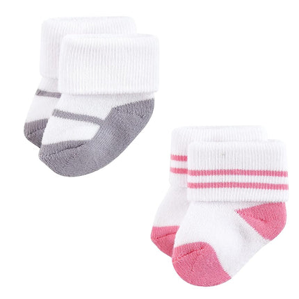 Hudson Baby Calcetines de Felpa y Algodón para Recién Nacida y Bebé Niña, Diseño Oso Niña, Paquete de 12, 6-12 Meses