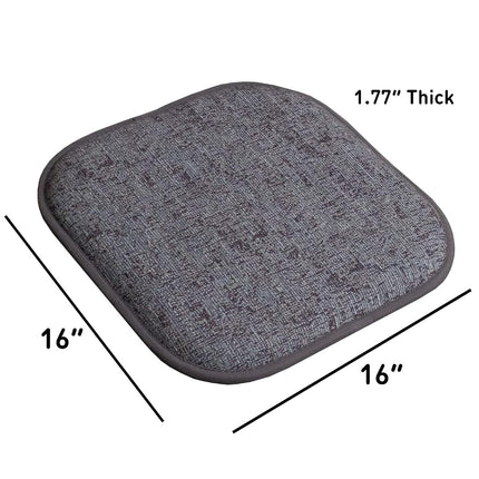 Sweet Home Collection Chair Cushion Memory Foam Pads Honeycomb Pattern Slip Non Skid Rubber Back Rounded Square 16" x 16" Seat Cover, 2 Pack, Broadway Multi Blue