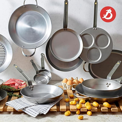 De Buyer 5610.32 Mineral B Element Round Frying Pan, 32 cm Diameter