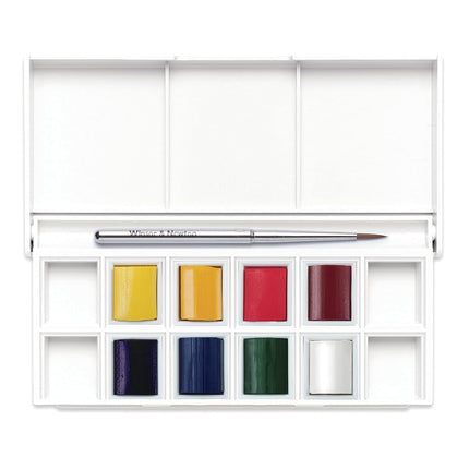 Winsor & Newton, Cotman Watercolour, 'Floral Pocket Set' , 8 x Half Pans + 1 Travel Brush