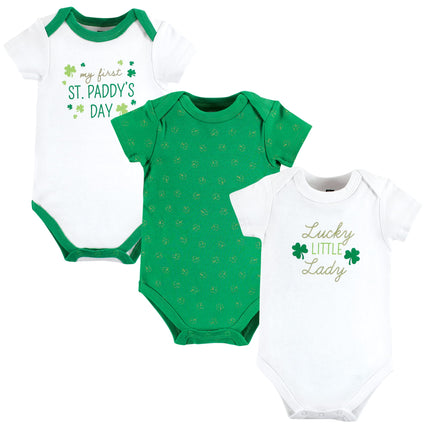 Hudson Baby Baby Cotton Bodysuits, Lucky Lady, 6-9