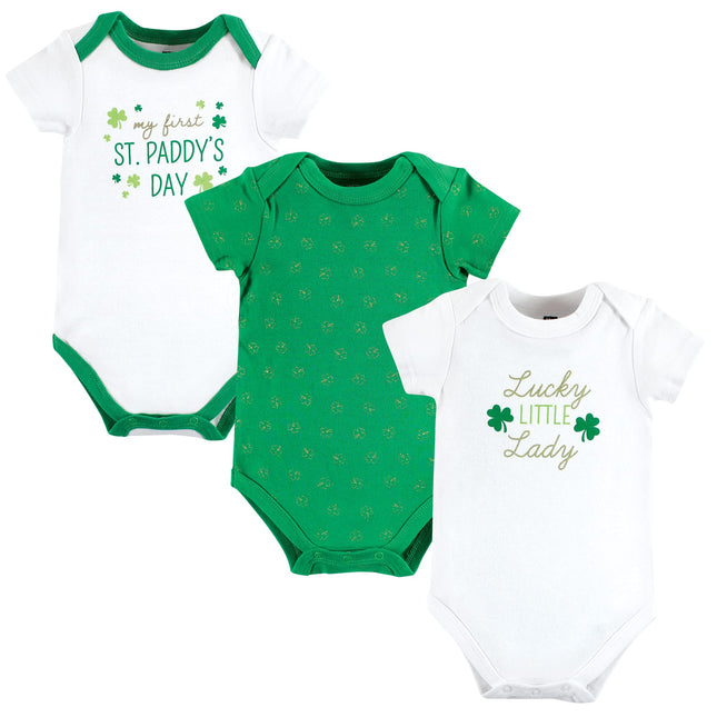 Hudson Baby Baby Cotton Bodysuits, Lucky Lady, 6-9