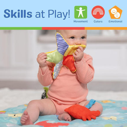Melissa & Doug Ocean Easy-Fold Play Gym Developmental Toy for Infants, Reversible Mat, 5 Soft Toys, Birth to 9 Months