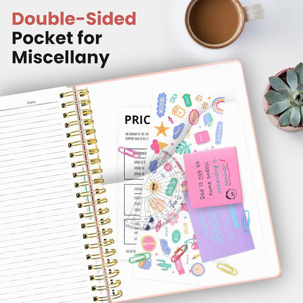 Taja Spiral Notebooks for Work 5 Subject Notebook with Removable Dividers