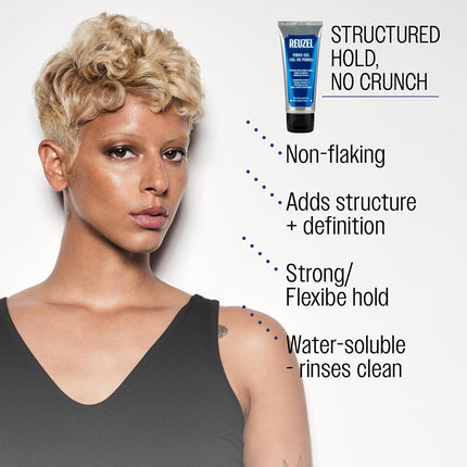 Reuzel Fiber Gel for Men - Alcohol Free Formula - Subtle, Sugary Rum Fragrance - Non Sticky and Flake Free - Adds Fullness and Structure to the Hair - Firm Holding Power - Easy to Wash Away - 100 ml