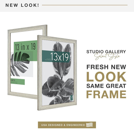 MCS Industries Inc 63726 13x19 Inch Studio Gallery, Gray Woodgrain Frames, 13x19