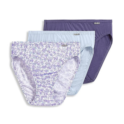 Jockey Women's Underwear Elance French Cut - 3 Pack, Midnight Iris/Bouquet Bloom/Frothy Blue, 5