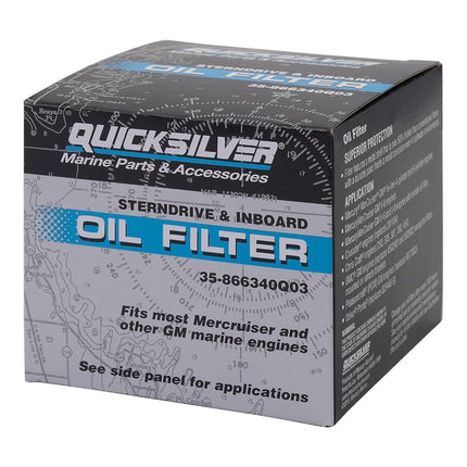 Quicksilver 866340Q03 Oil Filter, MerCruiser Sterndrive and Inboard Engines
