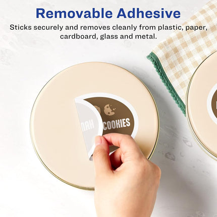 Avery Matte White Removable Oval Labels with Sure Feed Technology, 4.25" x 2.5", 600 Removable Labels, Laser/Inkjet Printable Labels
