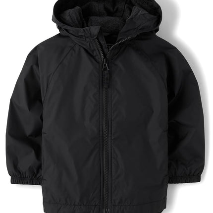 The Children's Place Baby Toddler Boys' Windbreaker Jacket, Onyx, 18-24 Months