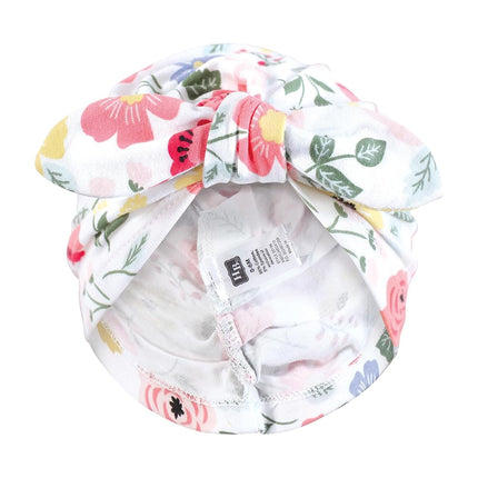Hudson Baby - Turbans en Coton pour Bébé Fille, 0-24 Mois, Motif Végétal Moderne, 0-24 Mois