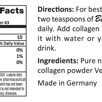 Verisol Collagen Bioactive Peptides (Natural Collagen Powder) Made in Germany - 2 Month Supply