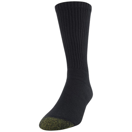 Gold Toe Men's 656s Cotton Crew Socks, Multipairs athletic socks, Black (6-pairs), L UK