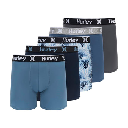 Hurley mens 5 Pack Stretch Boxer Briefs, Laniakea 