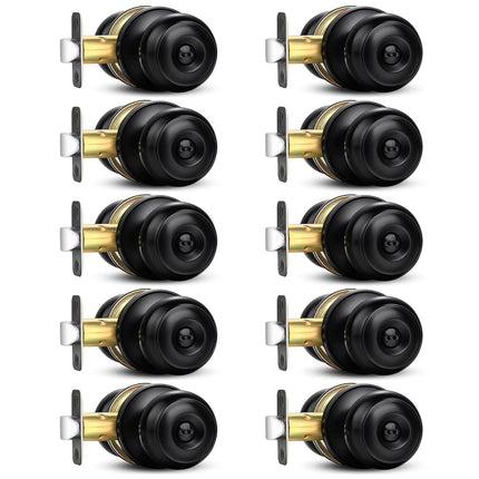 Sopoby Privacy Door Knob, 10 Pack Matte Black Roun