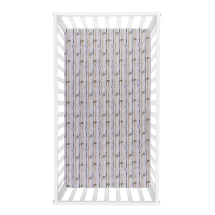 Sammy & Lou Zambia 2-Pack Microfiber Fitted Crib Sheet Set, Fits Standard Crib Mattress 28 in x 52 in; Fully Elasticized,