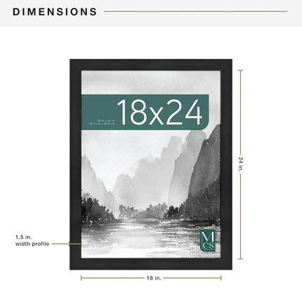 MCS Museum Poster Frame Plastic Onyx Wood Grain 18 x 24 Inches