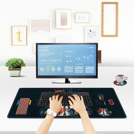 ToLuLu Extended Gaming Mouse Pad, Memory Foam Ergonomic Keyboard Mouse Wrist Rest Support Set, Large Desk Mat with Stitched Edges, Non-Slip Base Mousepad for Home Office and Game, Eiffel Tower Paris