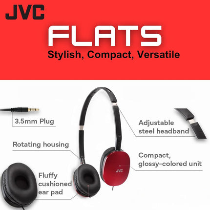 Jvc HAS160R HAS160R Flat Headphones, Red