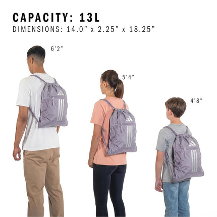 adidas Alliance Sackpack, Slate Grey/Silver Metallic/3, One Size, Sackpack