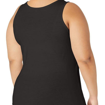Just My Size Women's Shirt-Tail Tank Top, Black, 3X