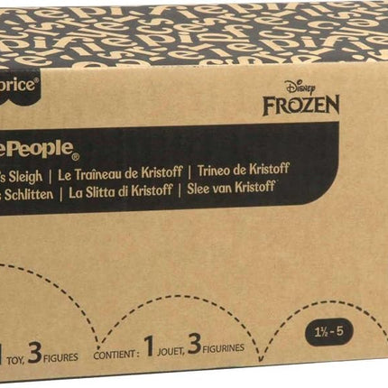 Fisher-Price Little People Disney Frozen Kristoff’s Sleigh Push-along Vehicle, Includes Kristoff, Anna & Sven Figures, Pretend Play,Toddlers & Kids Ages 18+ Months