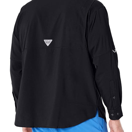 Columbia Men's Plus Tamiami II Long Sleeve Shirt, Black - Large