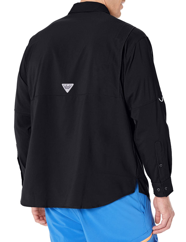Camisa de manga larga Columbia Tamiami II para hombre, talla grande, negra - Grande