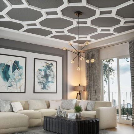 Ekena Millwork CC05IDI02X36X36TR Coffered Ceiling, Factory Primed White