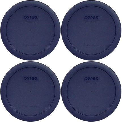 Pyrex 4 Cup Round Plastic Cover 4-Pack, Navy Blue 