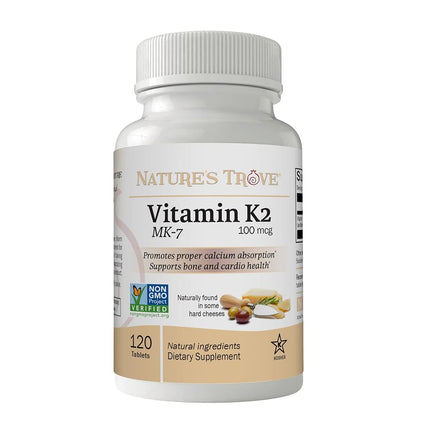 Vitamin K2 MK7 Supplement, 100mcg, 120 Count, Vega