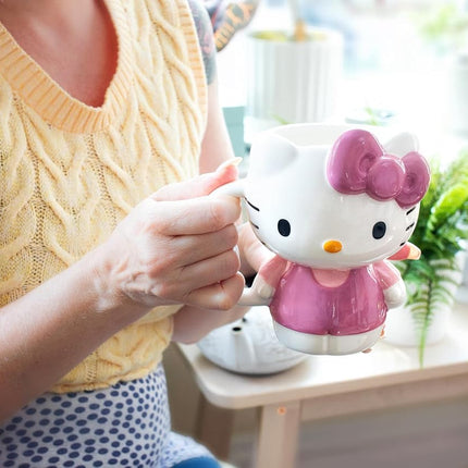 Sanrio Hello Kitty 3D Sculpted Ceramic Mug | BPA-Free Coffee Cup For Espresso, Caffeine, Cocoa