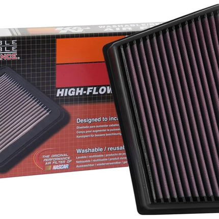 K&N Replacement air filter compatible with Land Rover Discovery Sport 2.0D 2015-/Range Rover Evoque 2.0D 2015-/Jaguar E-Pace 2.0 2017- (33-3073), Red
